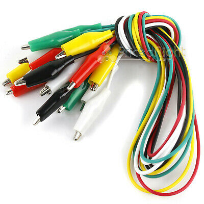 10 Alligator Test Leads Electrical Jumper Clips 15" Double Ended Cable Wire