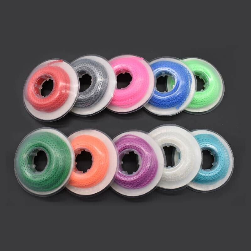 10x Dental Orthodontic Elastic Ultra Power Rubber Chains Closed Type Multi-color