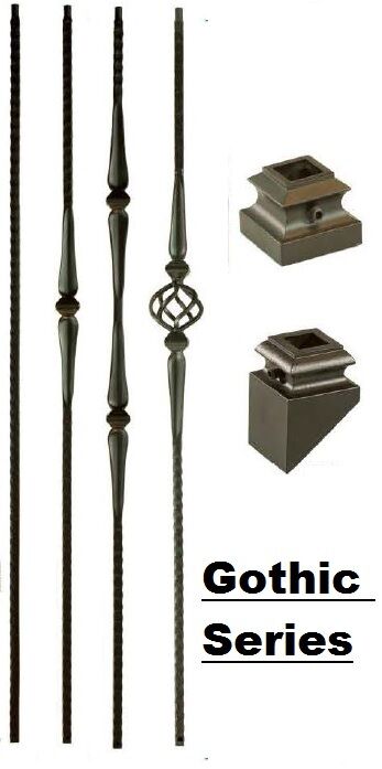 Iron Balusters Iron Spindles Metal Stair Parts Hollow Gothic Satin Black