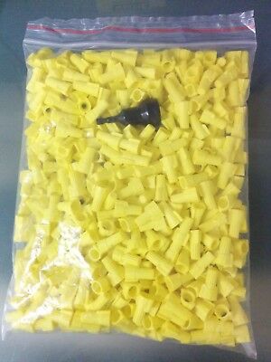 (500 Pc) P11 Yellow Winged Screw On Wire Connectors Twist-on Tool Free!