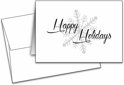 5 X 7" Happy Holidays Greeting Cards & A7 Envelopes - Blank Inside - 25 Per Pack