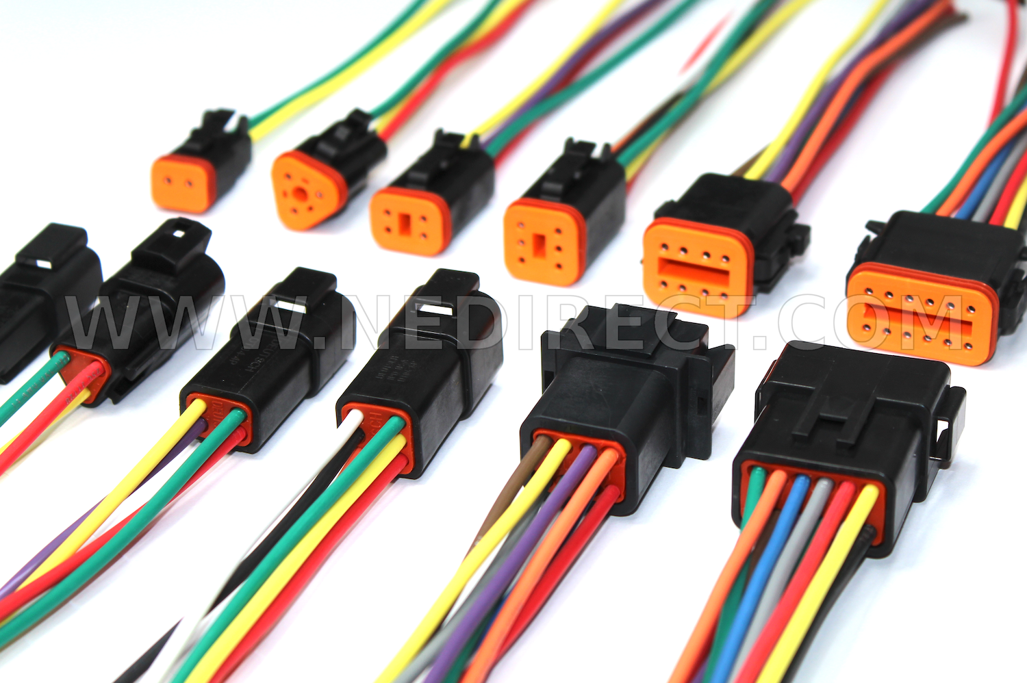 Black Assembled  Deutsch 2,3,4,6,8,12 Pin,12, 14 And 16 Awg Connector