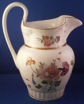 Antique 19thc American Porcelain Tucker Philadelphia Floral Pitcher Jug Us Usa B