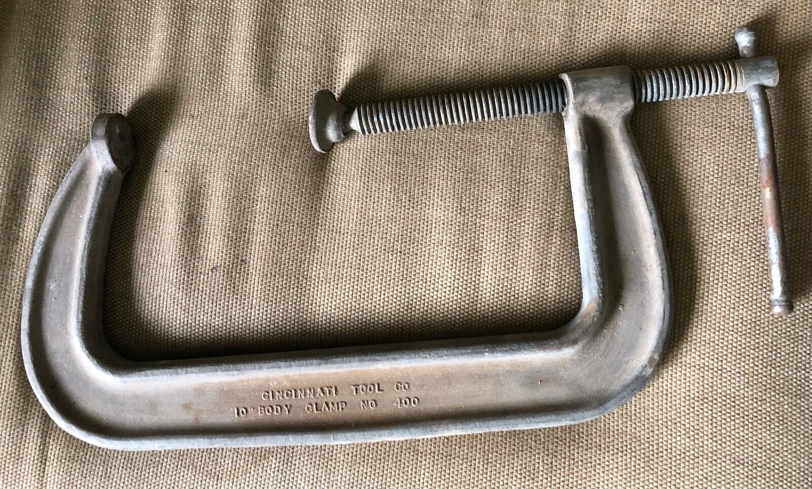 Vintage Hargrave Cincinnati Tool 10" C-clamp No. 400, 5-1/2" Throat - Usa.