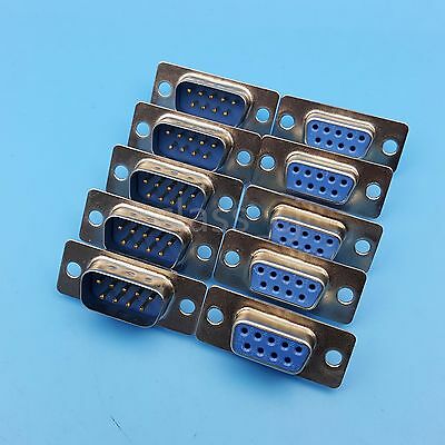 5pairs Db9 Male And Female Rs232 9pin Wire Solder Diy Serial Port Plug Connector