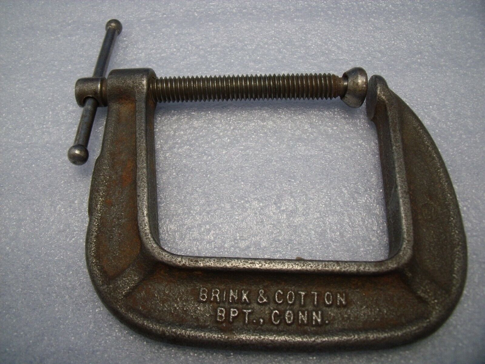C Clamp Vintage 2 ½” Brink & Cotton #142 ½” Bpt. Bridgeport Ct Metal Tool