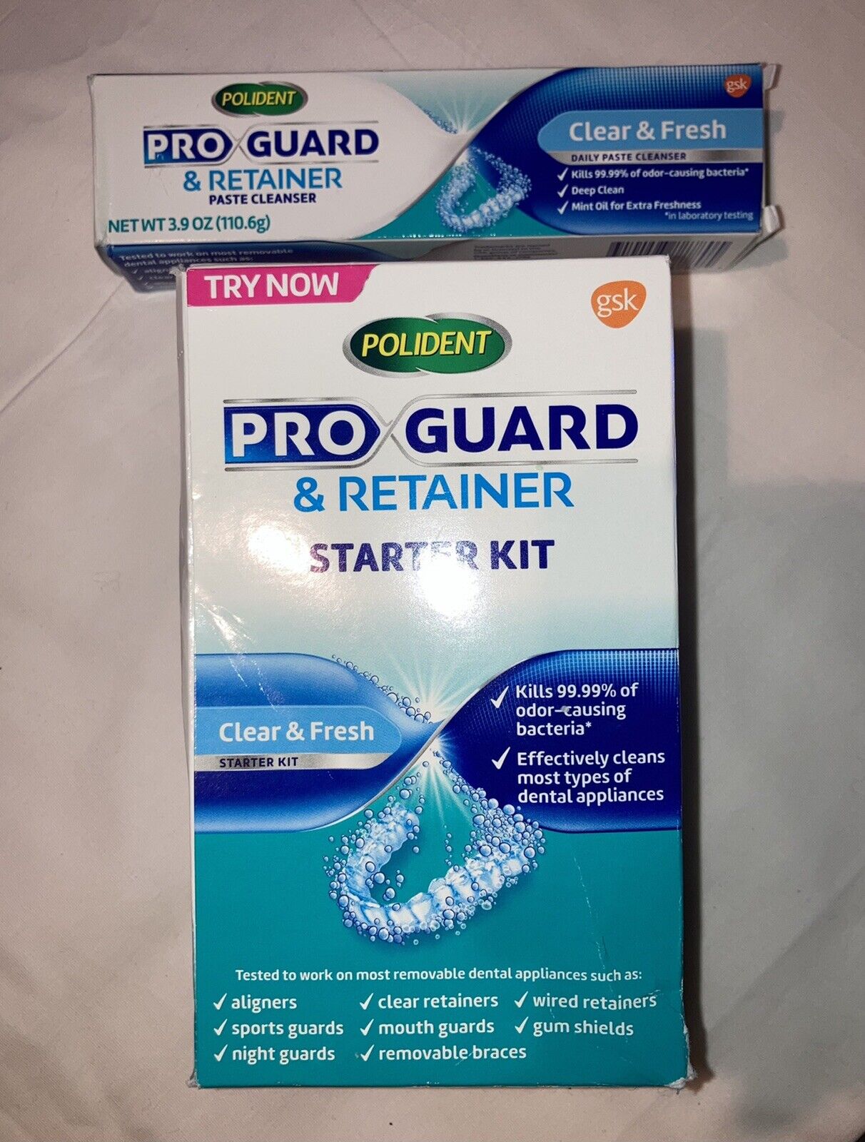 Polident Pro Guard Retainer/dental Guard Starter Kit W/paste Cleanser