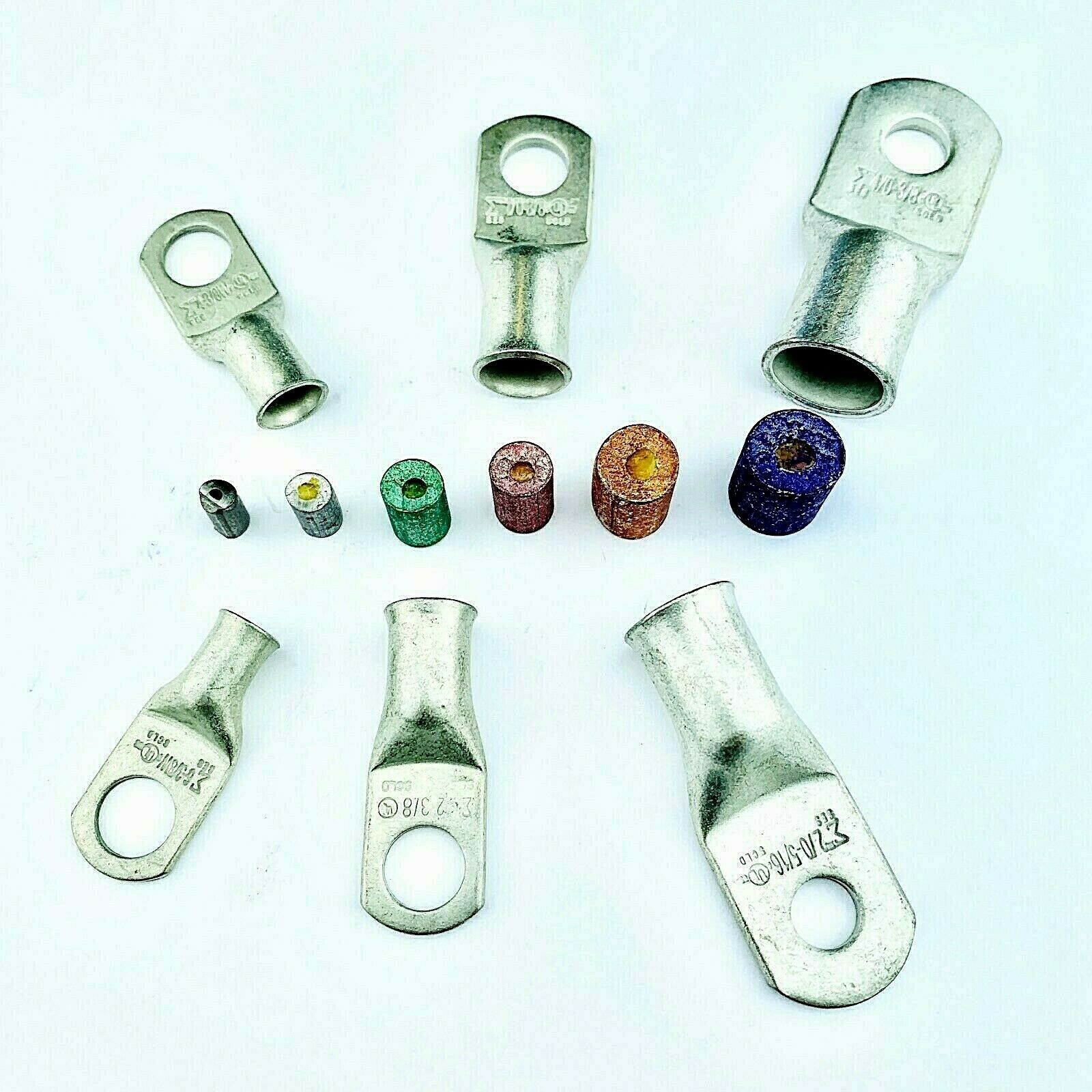 Battery Cable Ends Lugs, Copper Ring Terminals, Wire Connectors W Solder Pellets