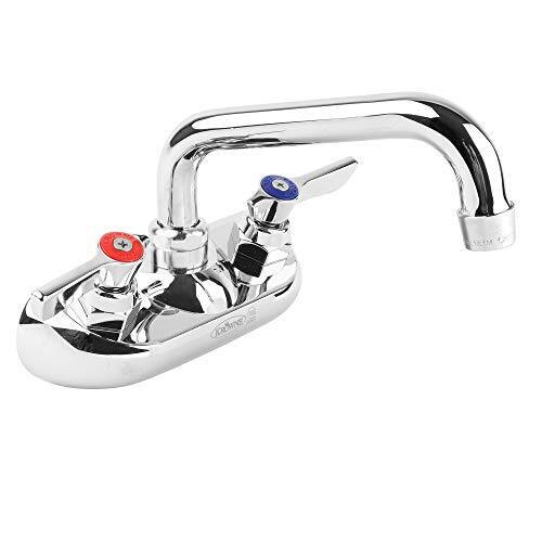 Wall Mount Kitchen Faucet - Utility Sink 4” Center Mount, 6" Swing Spout, ½”