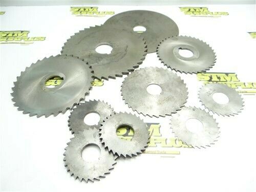 Lot Of 10 Assorted Hss Slitting Saws 2-1/2" To 6" Dia Goddard Itw